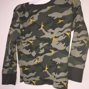Old Navy Boys thermal Camo long sleeve top w/ Dino